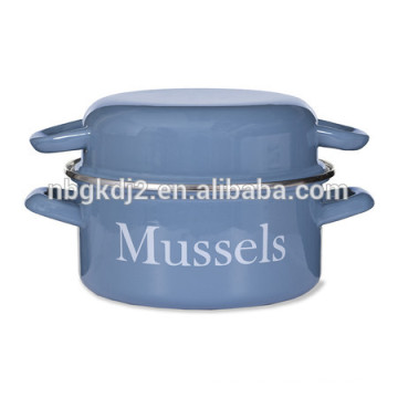 Belly Style popular enamel mussels pot for promotional